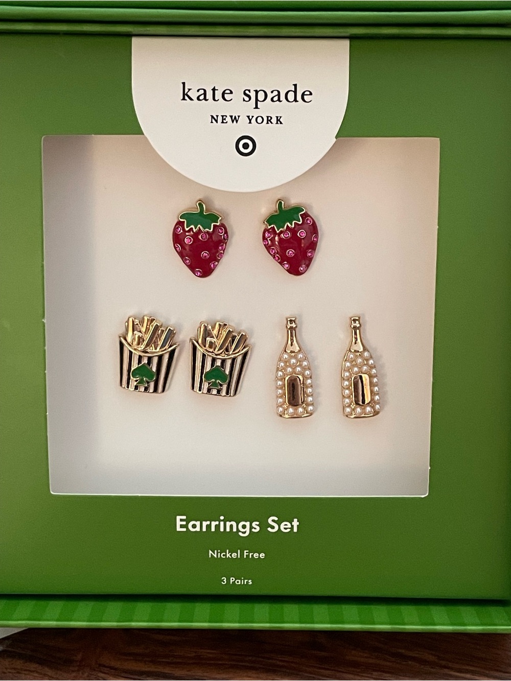 kate spade Gold & Red Novelty Stud Earring Set - Picture 2 of 11